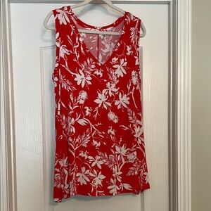 Lane Bryant Red and White Swing Tank